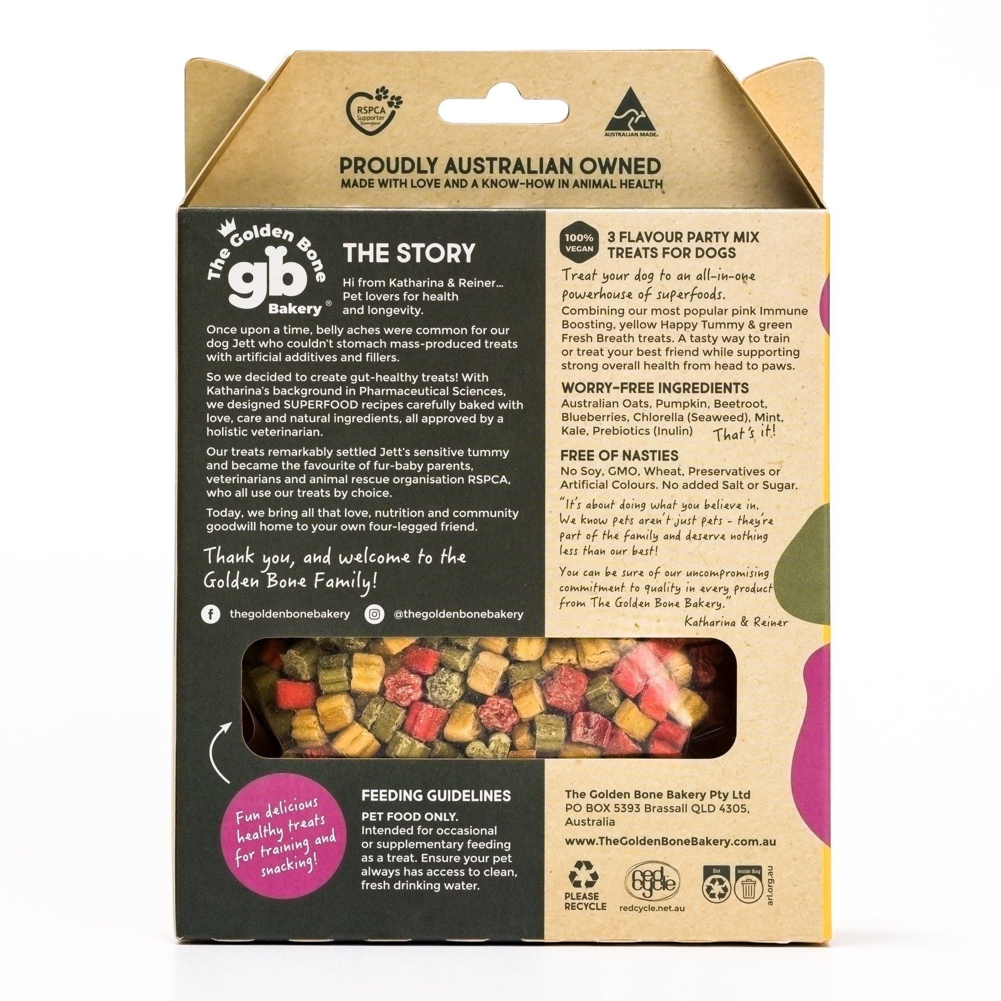 The Golden Bone Bakery - Wholesale Pet treats – Dog - 3 Flavour Party Mix Superfood Dog Treats1