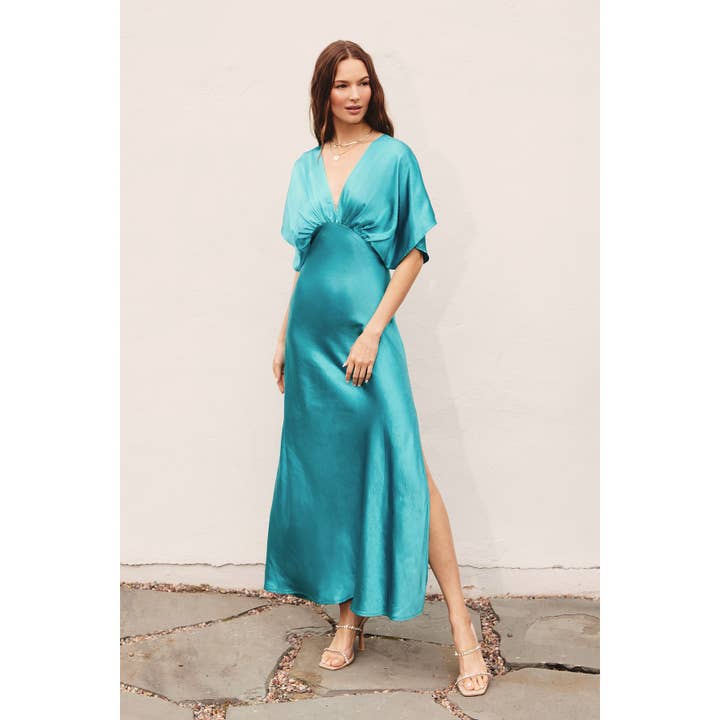 Dress Forum - Wholesale Dress - Women's - Satin Blouson Maxi Dress11