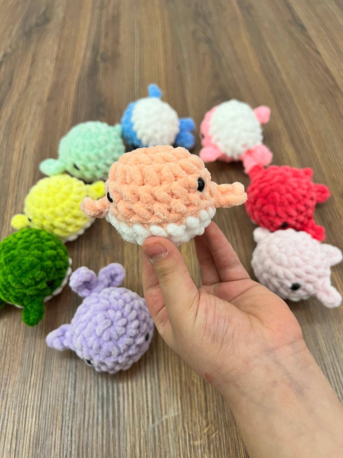 Emel Crochet - Wholesale Stuffed/Plush Toy - Kids & Baby - Mini Velvet Whale Keychain – Soft Handmade Ocean Charm3