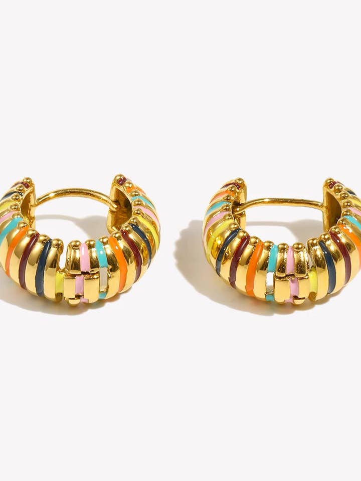 Joyful Heart Hoops - Vibrant Faith-Inspired Earrings for wholesale by Adorn Me In Modesty