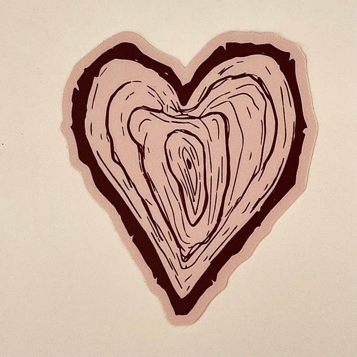 Sticker Decal - WOOD HEART for wholesale by Pneu Paper // Lovely Why Isle