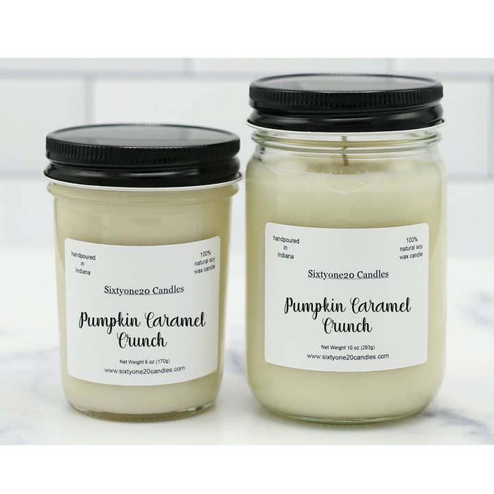 Pumpkin Caramel Crunch ~100% Soy Candle for wholesale by Sixtyone20 Candles