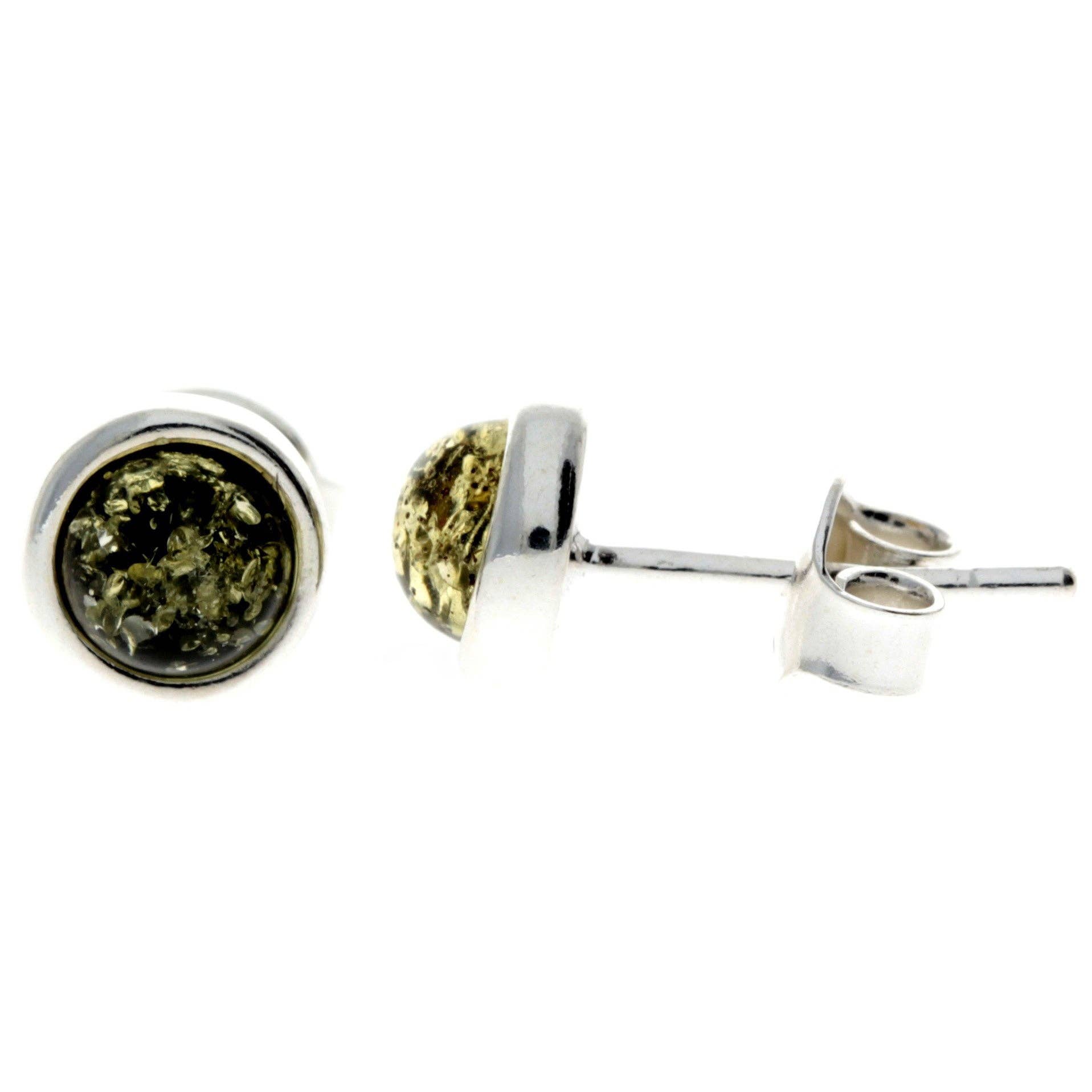 SilverAmber Jewellery - Wholesale Stud/Post Earrings - 925 Sterling Silver & Genuine Baltic Amber Classic Round Studs Earrings various sizes - GL18914