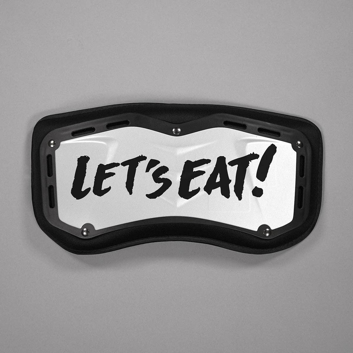 White Let's Eat Sticker for Back Plate for wholesale on Faire11