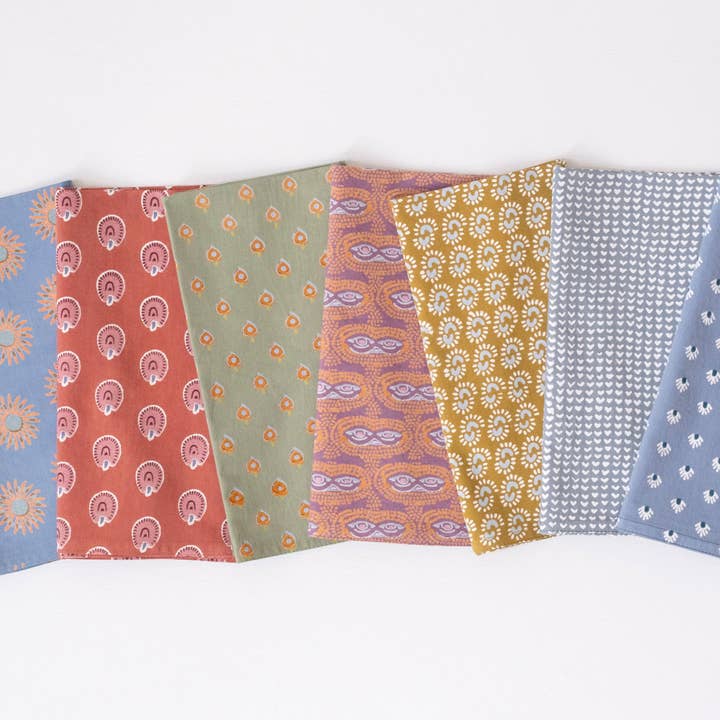 Graymarket Design - Wholesale Dinner & Cloth Napkin - Beckett Cloud Block Printed Napkins - set of 4