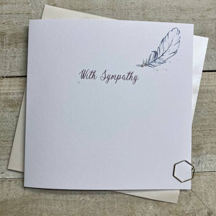 White Cotton Cards – wholesale Sympathy card – Sympathy - Litle Feather Flying (DT236)0