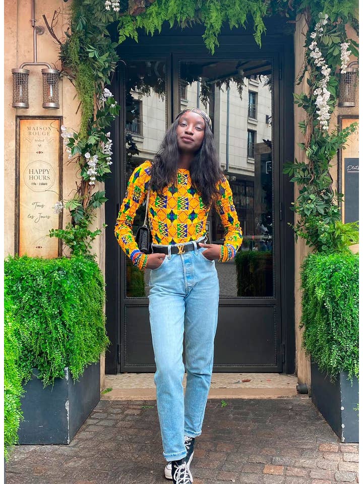 SUESES - Wholesale Bodysuit - Women's - Kente Adja stretch fabric bodysuit.1