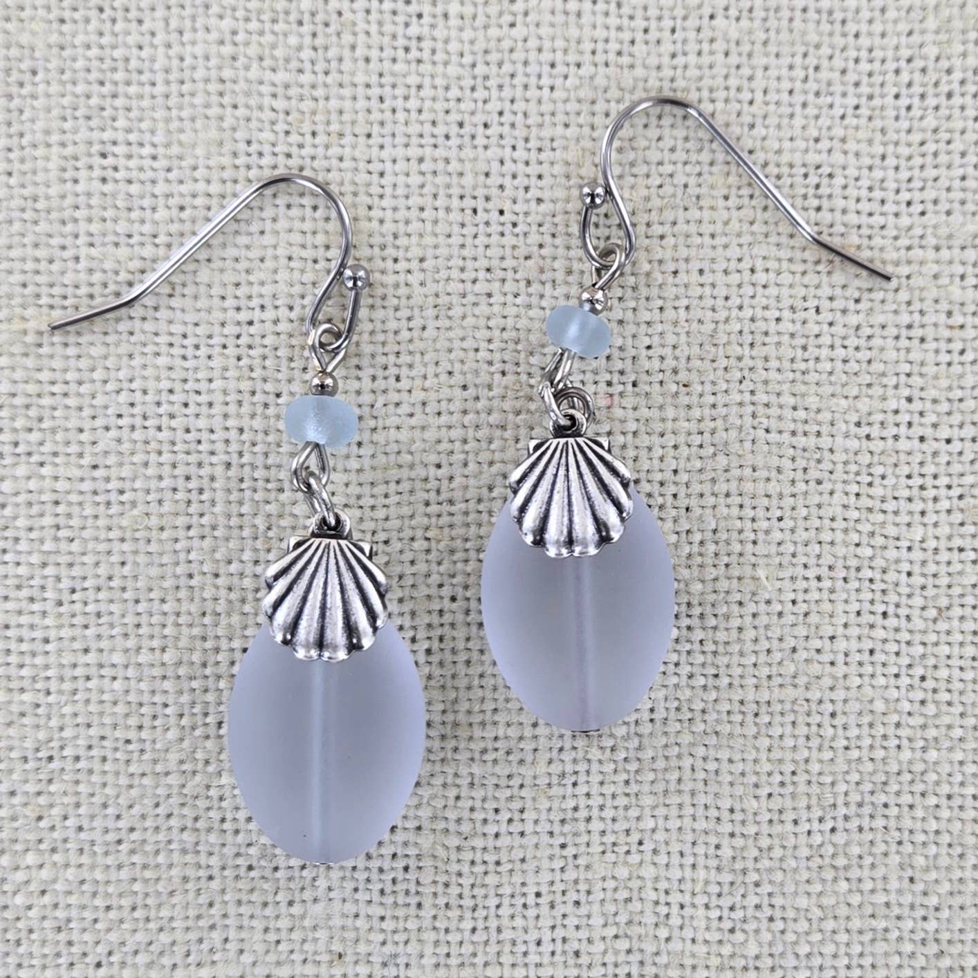 Sadie Green's Jewelry - Wholesale Dangle Earrings - Sea Glass Shell Earring 1709-SP1