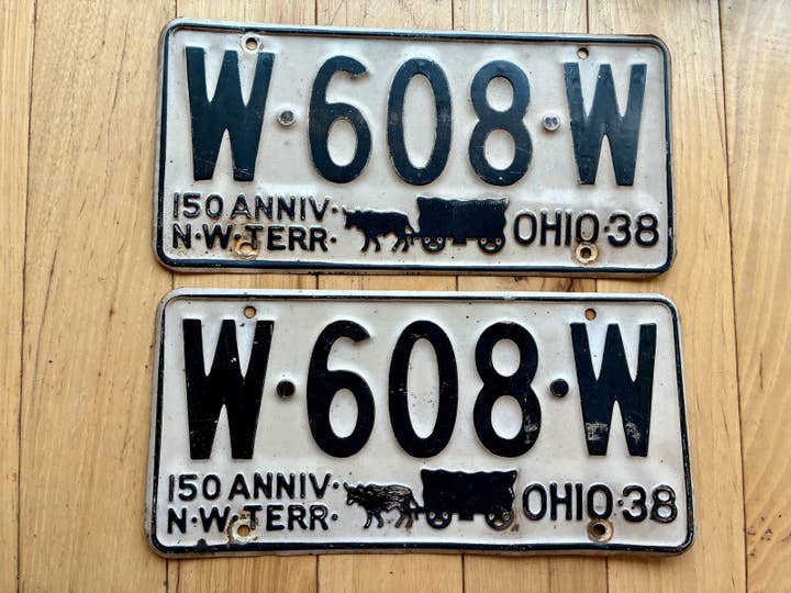 Paar Ohio-kentekenplaten uit 1938 voor wholesale door RusticPlates