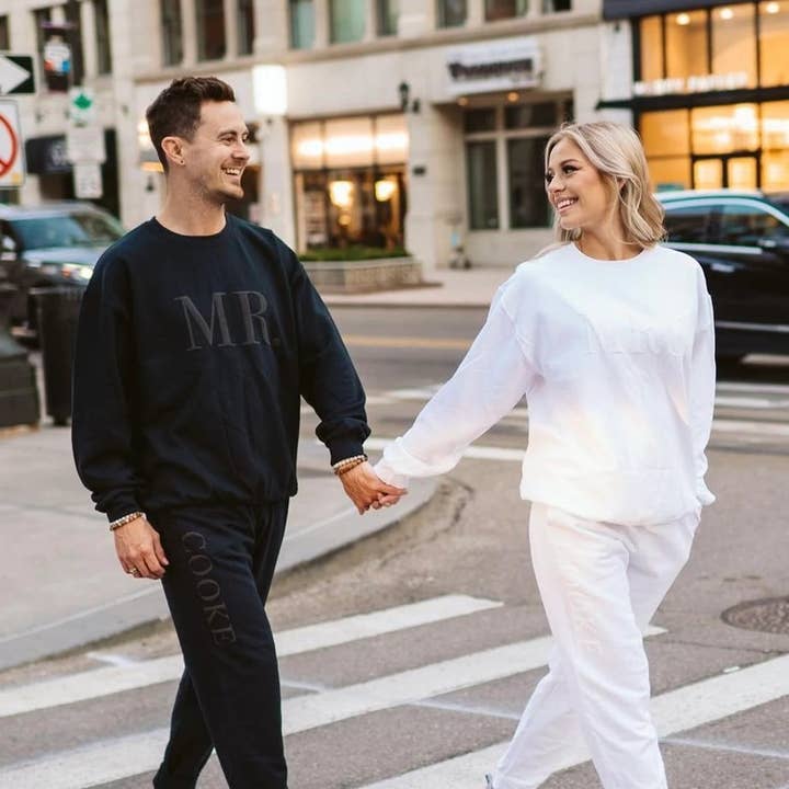 Custom Matching Wifey & Hubby Sweatsuits for wholesale by Up2ournecksinfabric