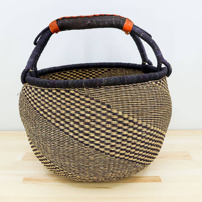 Gitzell FairTrade - Wholesale Basket - Market Basket Bolga Basket/, blue and natural6