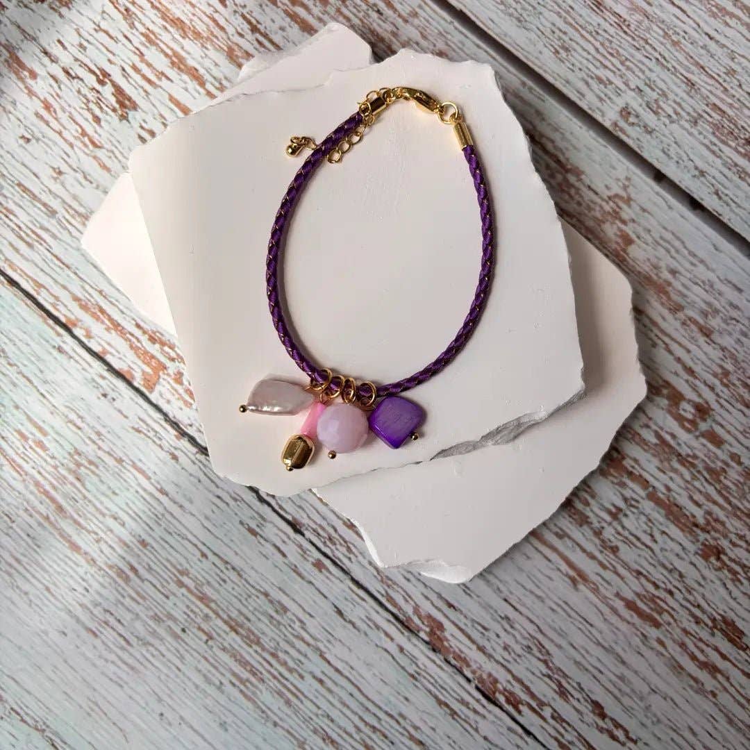 OE! - Wholesale Charm/Dangle Bracelet - Estate Addosso Viola – Bracciale in corda con charm0