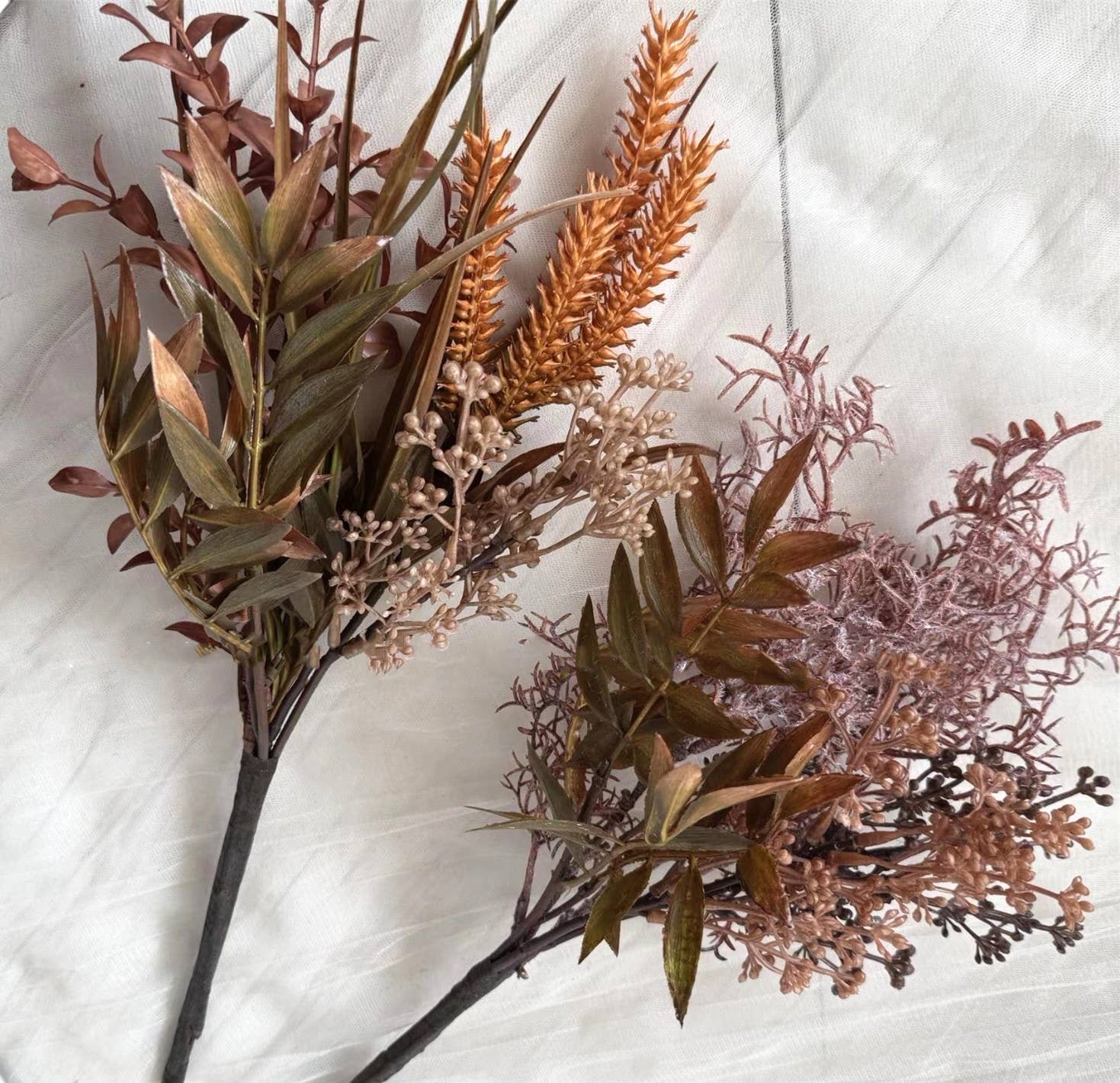 Sweet Home Deco - Wholesale Artificial flowers - Faux Seeded Eucalyptus Baby's Breath Wheat Grass, Fillers   5