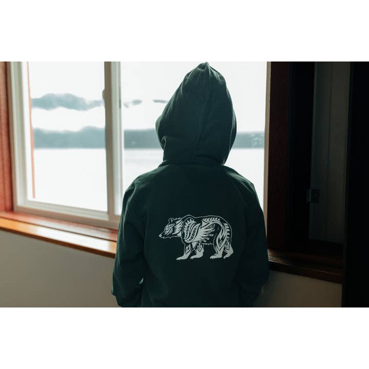 Kids Green Bear Zip Up for wholesale by Alaska Creations
