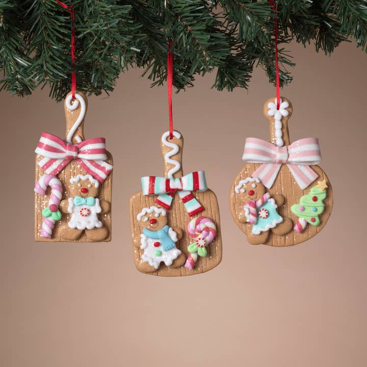 Gerson Christmas 5"H Clay Dough Holiday Gingerbread Ornament for wholesale by The Gerson Companies