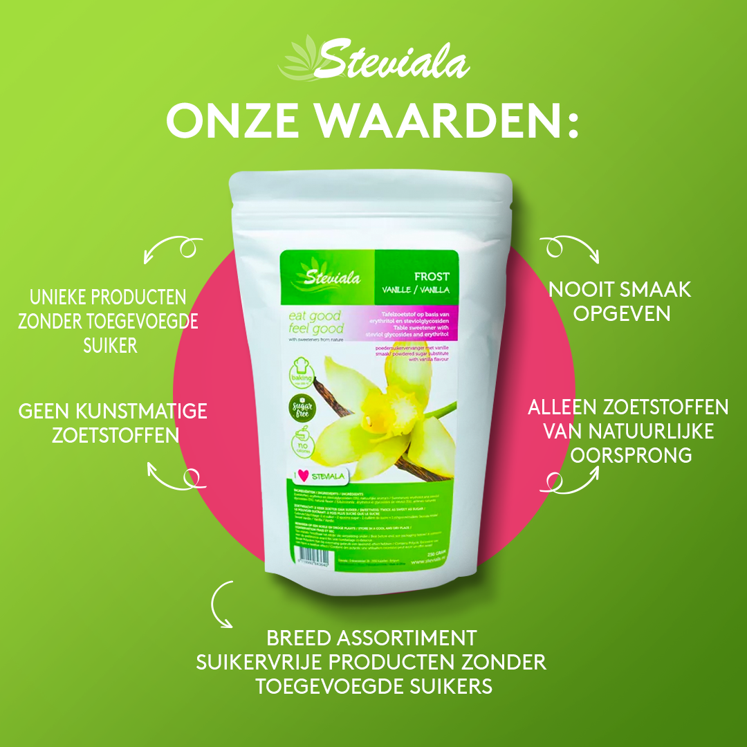 Meezy - Venta al por mayor Azúcar - Steviala Frost Vainilla - Azúcar en polvo - 250g3