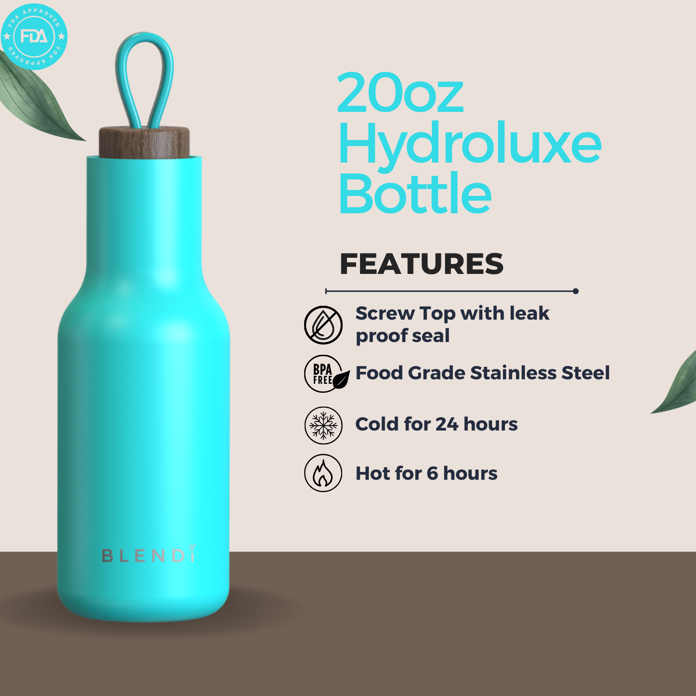 BLENDi - Wholesale Water Bottle - 20oz  Stylish Design Tumbler-4 Colors5