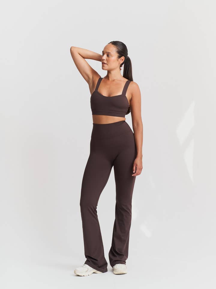 Softsculpt Flared Leggings - Espresso for wholesale by Sisterly Tribe