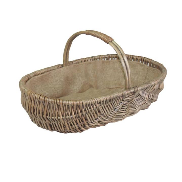 Red Hamper – wholesale Basket – Shallow Antique Wash Lined Garden Trug