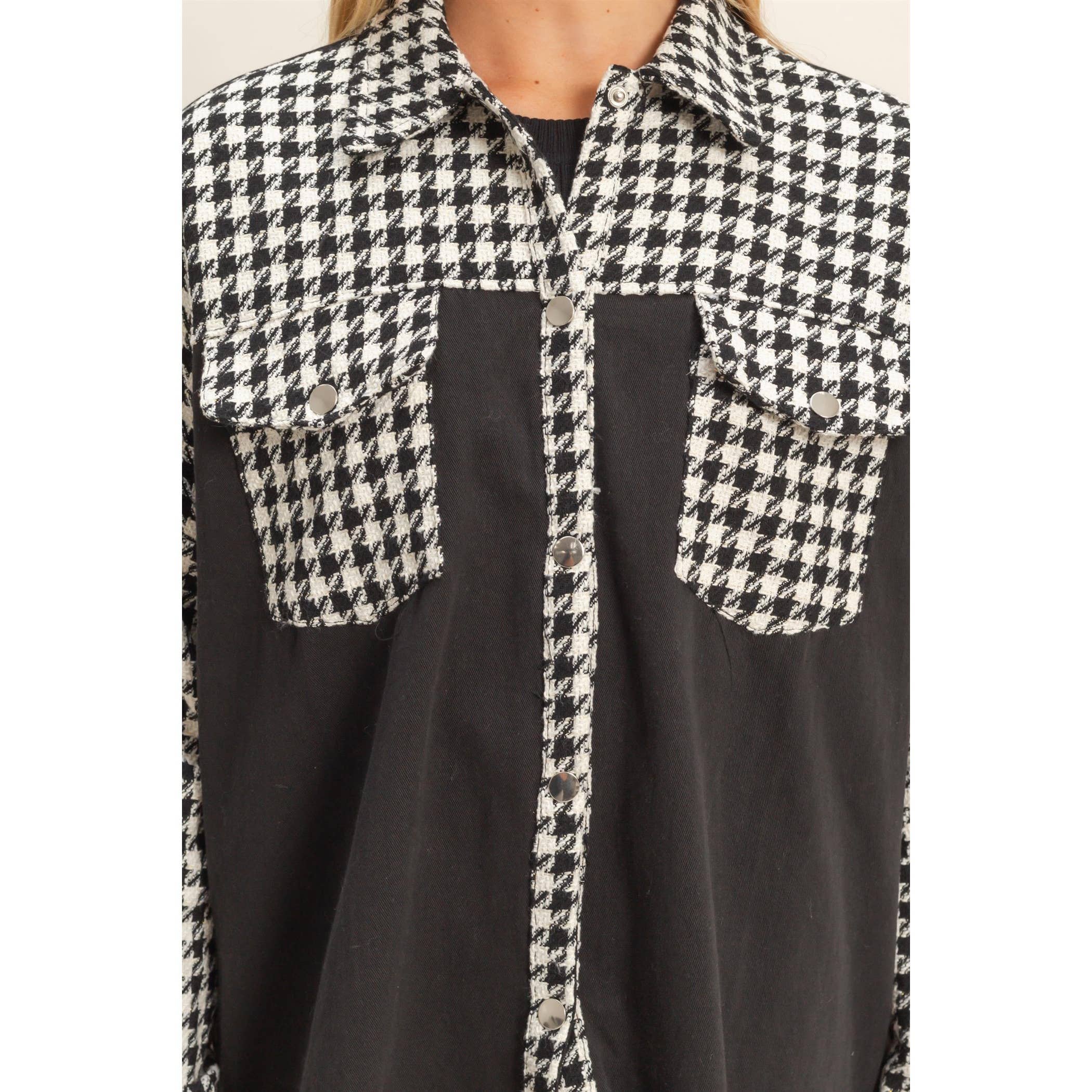 HYFVE - Wholesale Shirt Jacket/Shacket - Women's - Mixed Media Frayed Shacket9