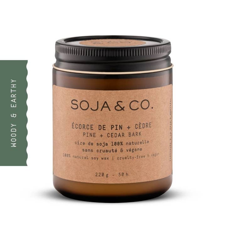 SOJA&CO. Sojawachskerze | Kiefer- und Zederrinde für den Großhandel von SOJA&CO.®