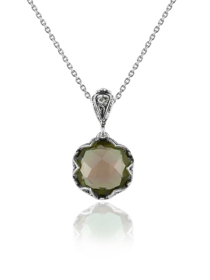 Alexandrite Gemstone Sterling Silver Women`s Pendant Necklace for wholesale by Filigranist Jewelry