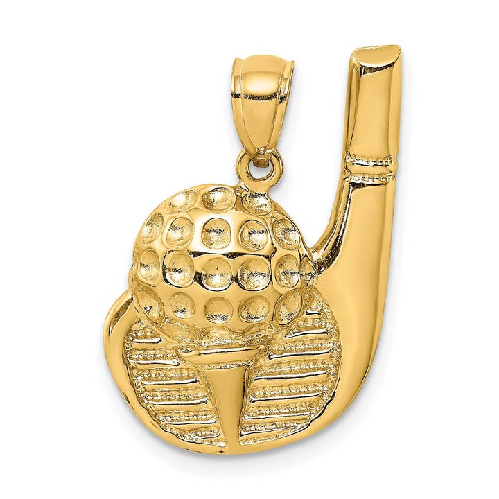 10K 2-D Golf Club and Ball On Tee Charm for wholesale by Sophia Jewelers