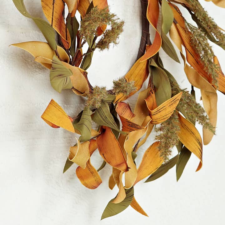 Holiday Depot Inc. - Wholesale Wreath - 31612-16in Wreath-Fall mix herb leaves w. heathers3