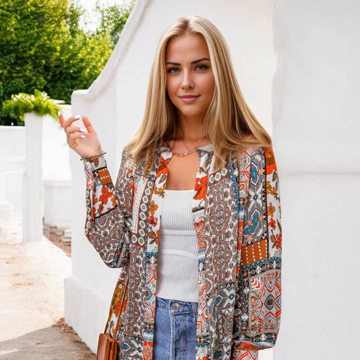 Bohemian Long Sleeve Patchwork Kimono Cardigan and other Purchase Wholesale ropa boho. Free Returns & Net 60 Terms on Faire trending on Faire.