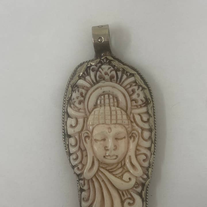 Bone Quan Yin Pendant for wholesale by Kathmandu Jewelry