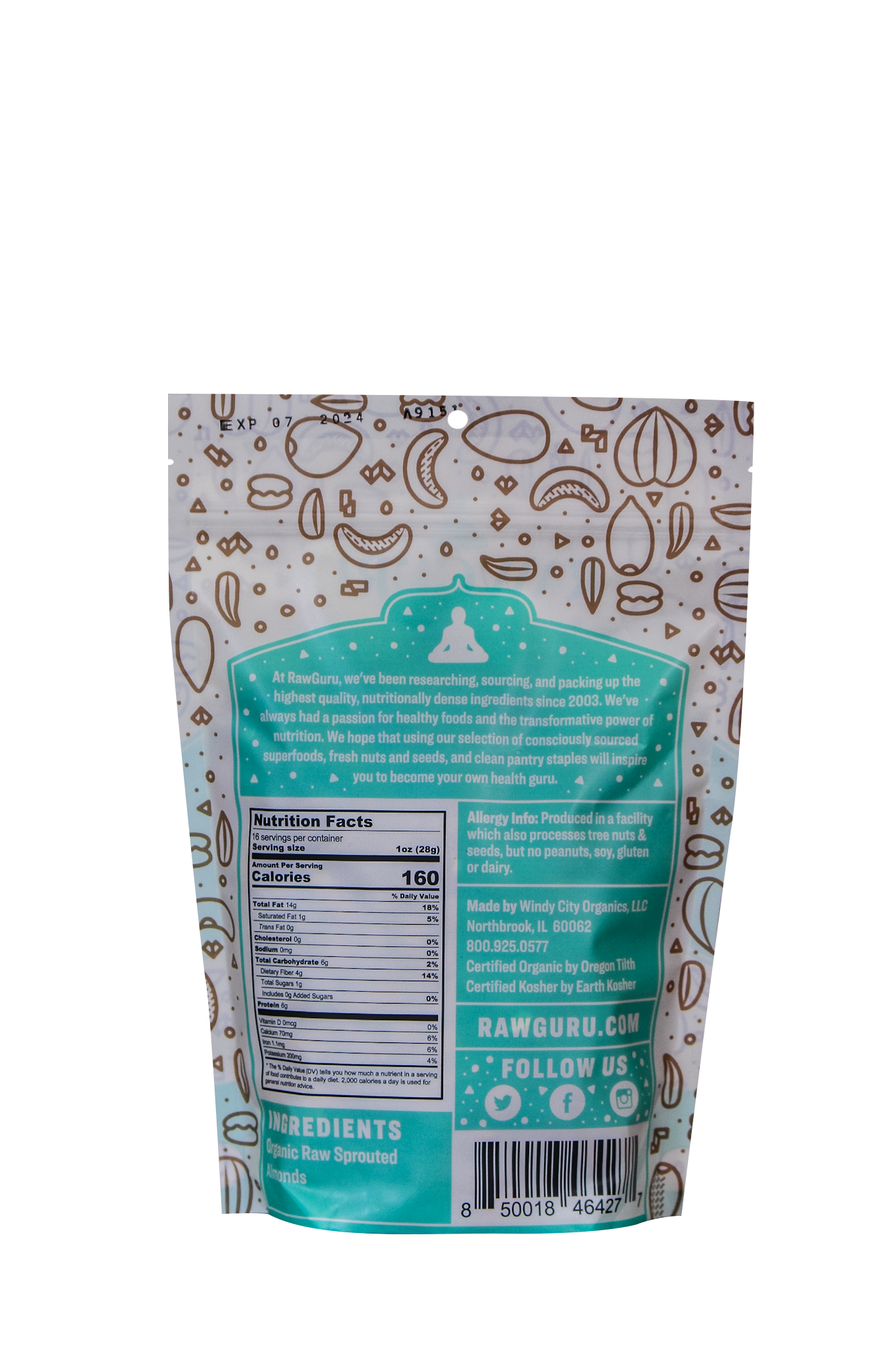 Windy City Organics – wholesale Nuts – Organic Sprouted Almonds - 16 oz1