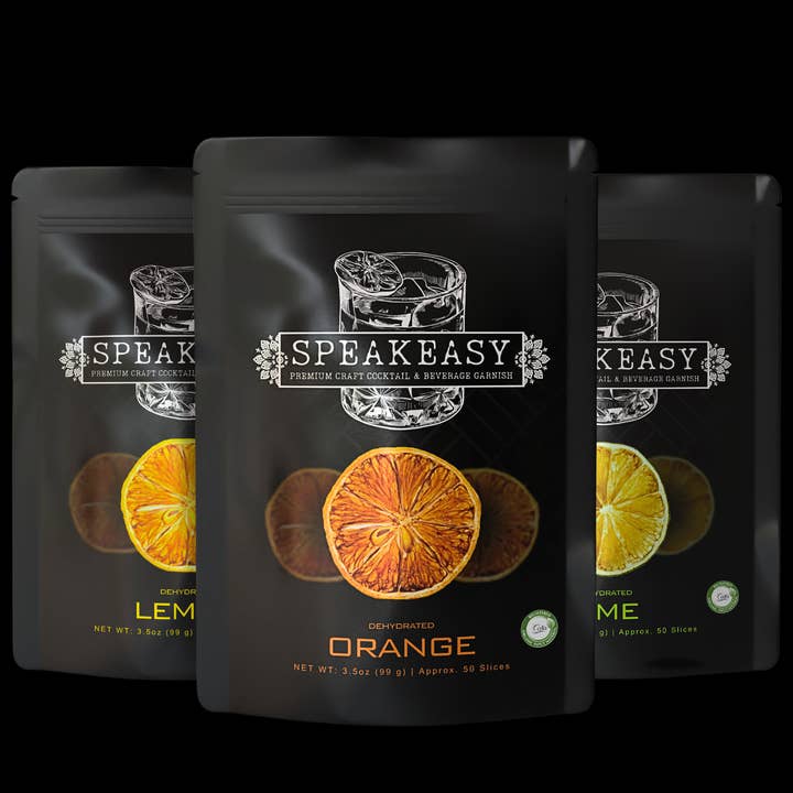 Speakeasy Premium Craft Cocktail Garnishes - Wholesale Dried/Dehydrated Fruit - 3-PACK | Variety Pack – 150 Dehydrated ORANGE, LEMON, LIME1