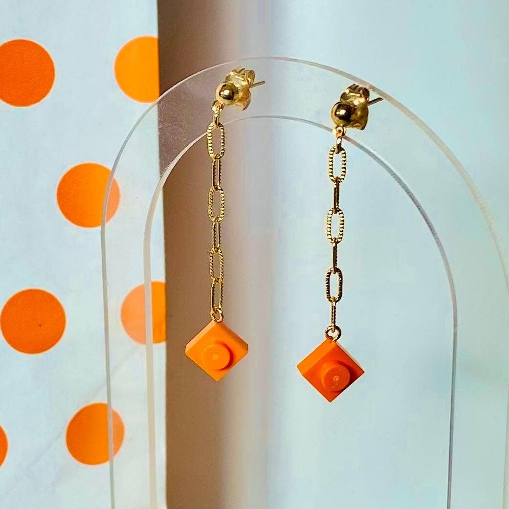 Brique d'Oreille – wholesale Hängande örhängen – Hängande örhängen kedja & Lego®-kloss - Les Virevolteuses12