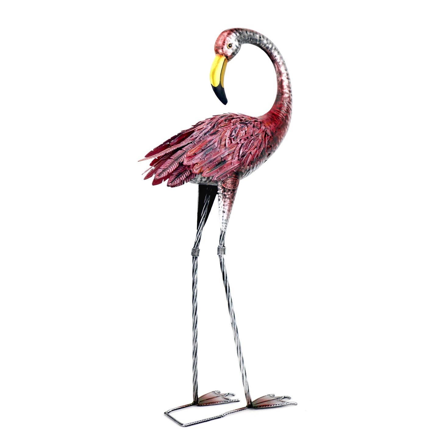 Zaer Ltd. International - Wholesale Garden/Lawn Stake - 41.3" Tall Metallic Pink Flamingo Garden Stakes- 4PC/Set9