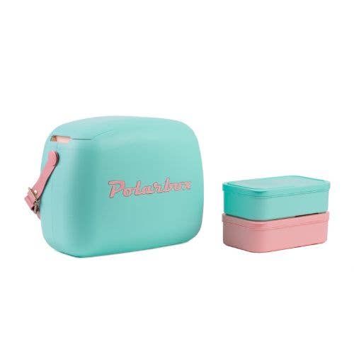 Polarbox 6L Retro Coolbag - Cyan BabyRose for wholesale by Polarbox UK