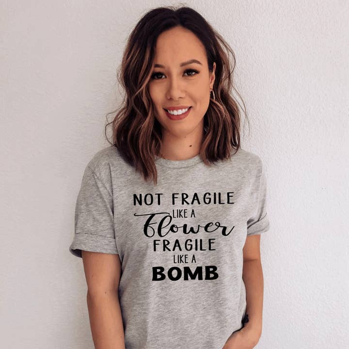 Not Fragile Like a Flower Fragile Like a Bomb- RBG T-shirt for wholesale by Quality Time Designs Co