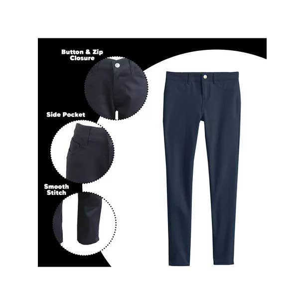 Galaxy By Harvic - Wholesale Trousers – Kids - Girl's Stretch Pencil Skinny Uniform Pants5