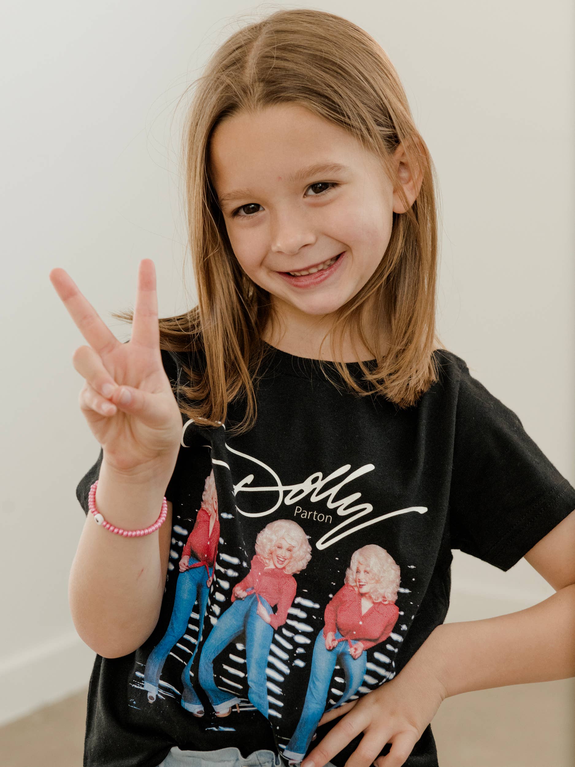 LivyLu - Wholesale Screen Printed T-Shirt - Kids - Children's Dolly Parton Triple Threat Black Tee3