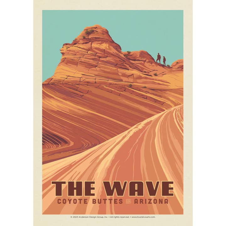 Coyote Buttes, AZ Inside the Wave Postcard for wholesale by Tourist Courts