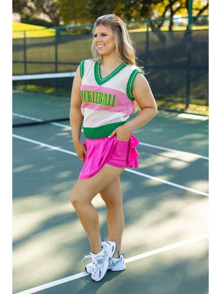 Hot Pink Pleated Skort With Pocket for wholesale on Faire