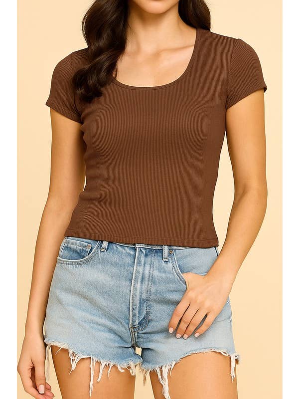 MIO WHOLESALE – Großhandel T-Shirt – Damen – JRUN01 RIPPEN-RUNDHALS-TOP19