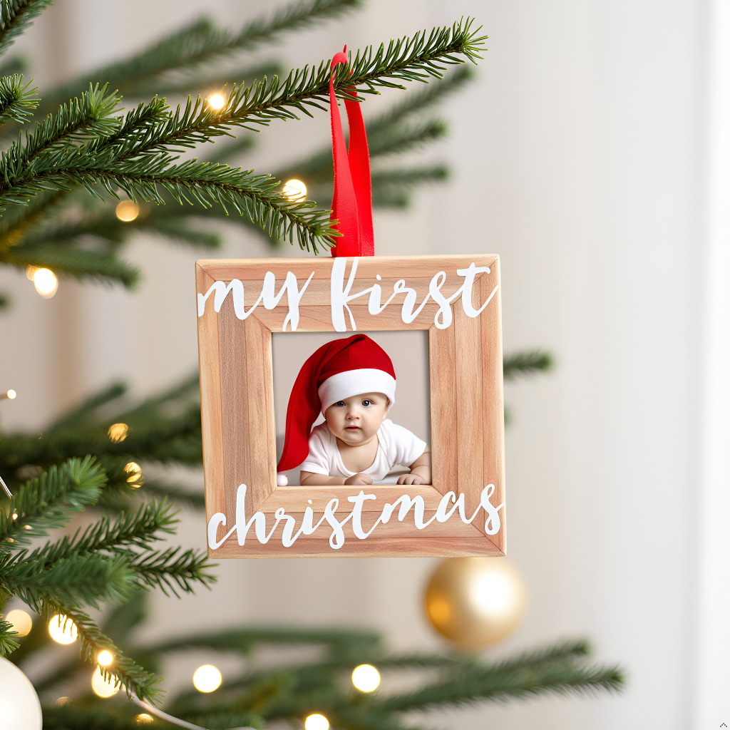 Pearhead - Wholesale Ornament - Kids & Baby - My First Christmas Holiday Wooden Picture Frame Ornament7
