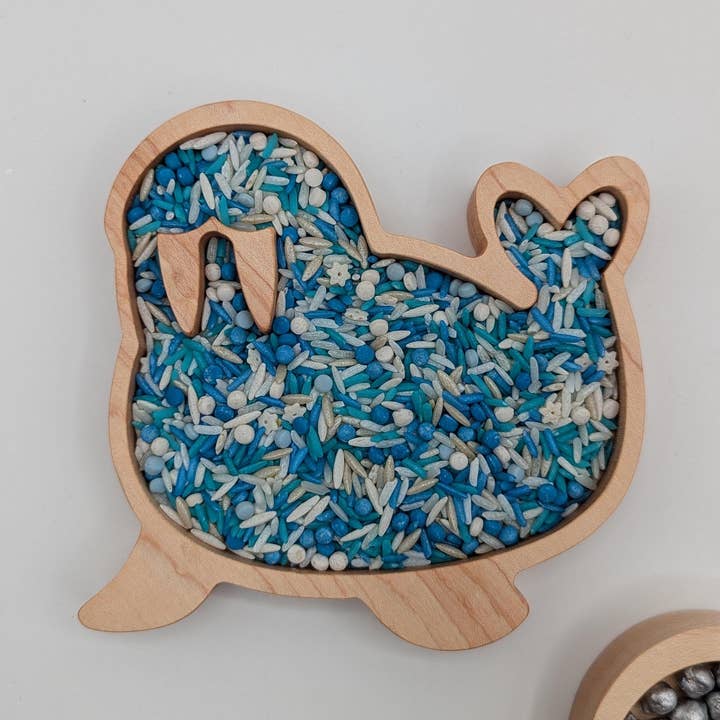 Carved Together Co - Wholesale Wood Toy - Kids - Mini Walrus Sensory Play Tray