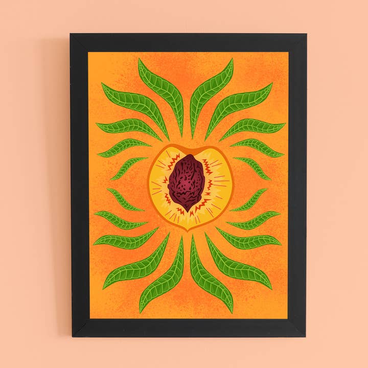 Pfirsichfrucht Kunstdruck für den Großhandel von Brianna Gardocki Art