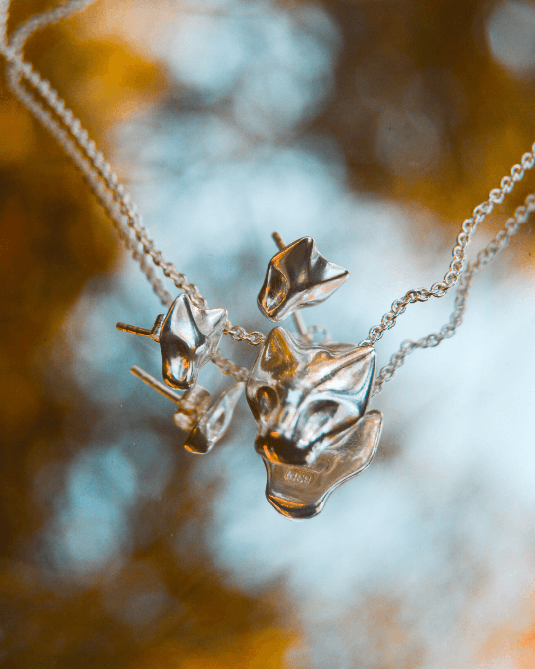 Freya & Thor of Sweden - Wholesale Jewelry Set - Lynx of Freya – Necklace & Earrings in Silver4