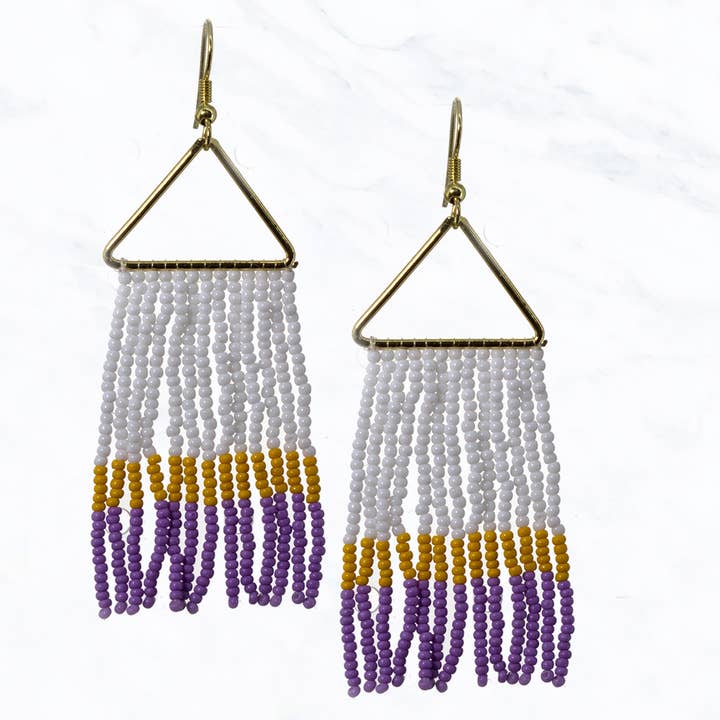 Suzie Q USA – Großhandel Quasten-Ohrring – Ohrringe mit Strassperlen und Fransen in Dreieckform1