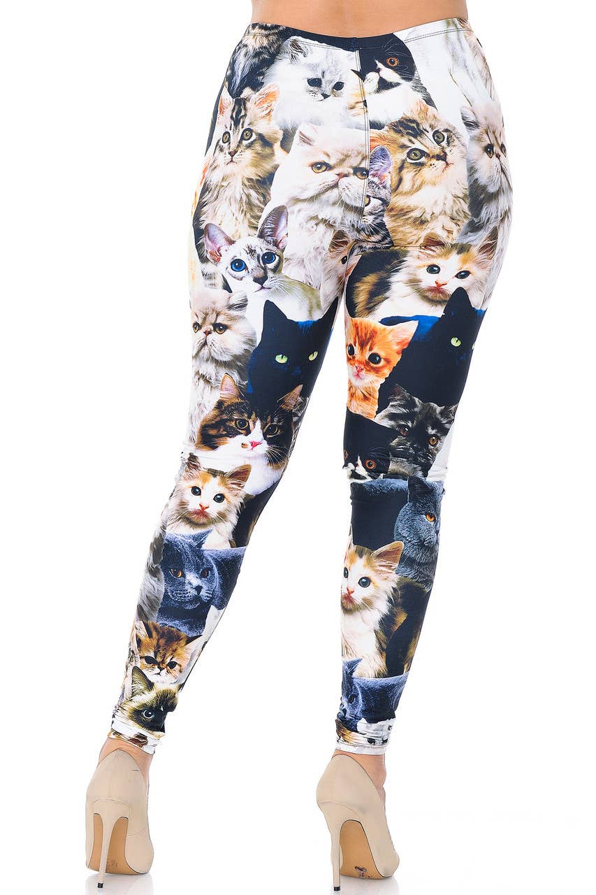 USA Fashion - Vente Legging tendance – femme - Legging doux et crémeux à coller pour chats - USA Fashion™1
