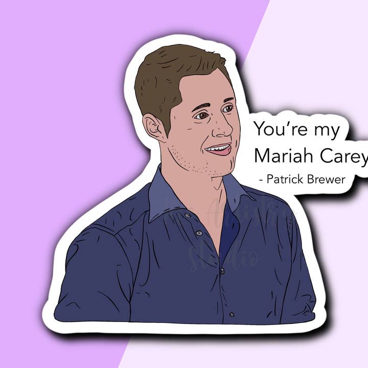 Patrick Brewer Sticker (Schitt’s Creek) | 2.8 x 2.5” for wholesale by The Artistry Studio