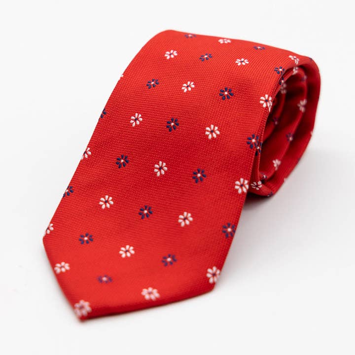 Custi Mikelo: Men's Clothing & Christmas Gifts – wholesale Necktie – Men’s – Red Flower Tie0