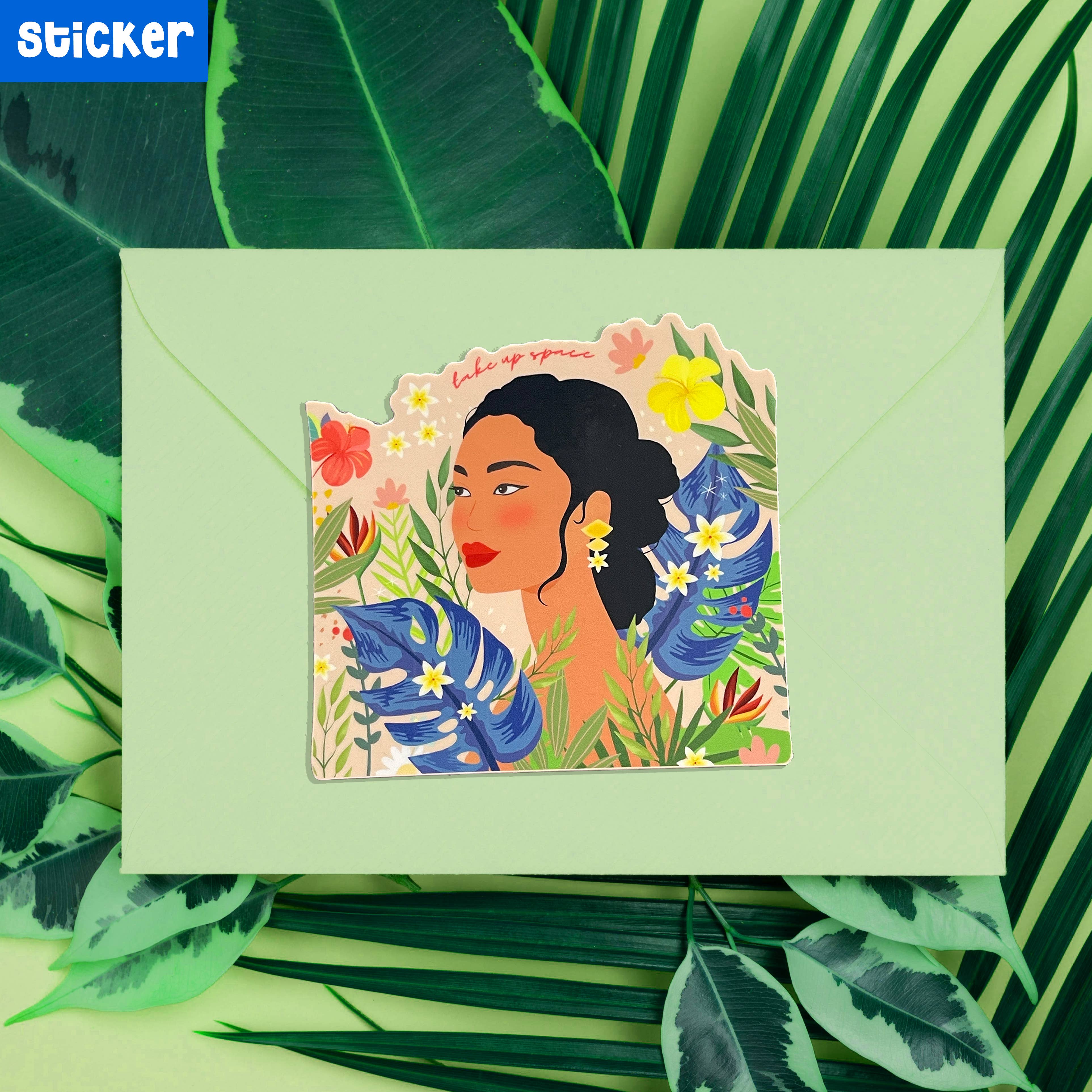 Neha Lee Designs - Wholesale Sticker - Take up space handmade glossy AAPI sticker2